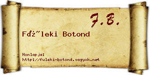 Füleki Botond névjegykártya